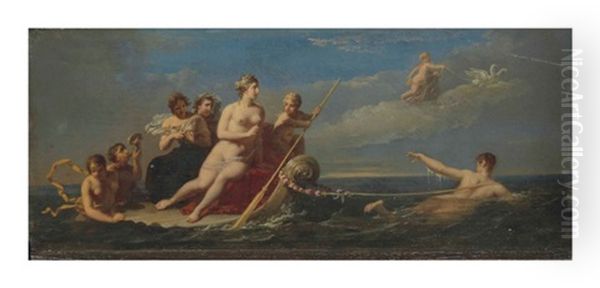 Le Triomphe D'amphitrite Oil Painting by Jacques Antoine Vallin