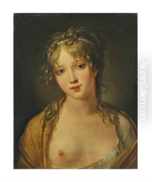 Jeune Femme En Buste Oil Painting by Jacques Antoine Vallin