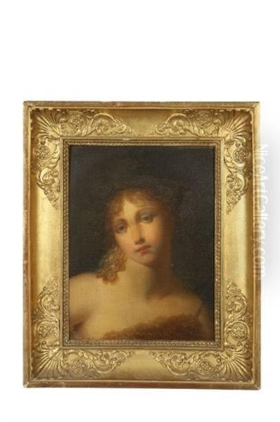 Visage De Bacchante Oil Painting by Jacques Antoine Vallin