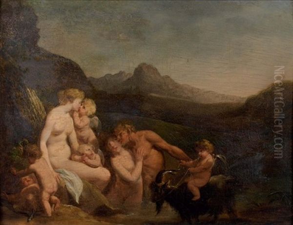 Nymphes Et Satyres Oil Painting by Jean-Baptiste Vallin