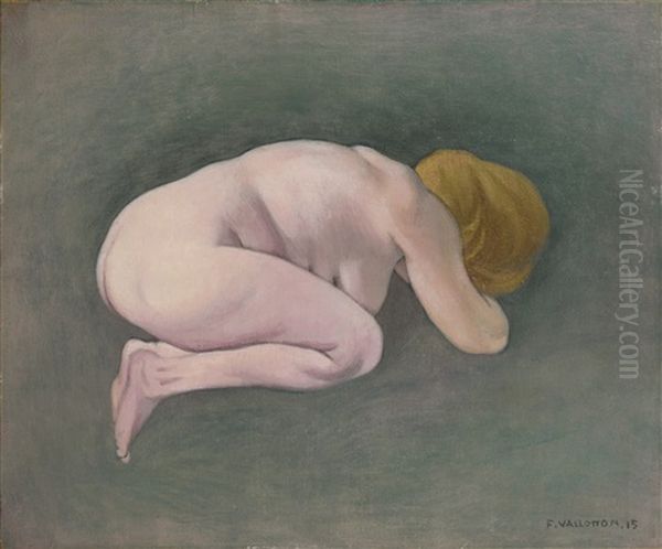 Femme Blonde Accroupie Oil Painting by Felix Vallotton