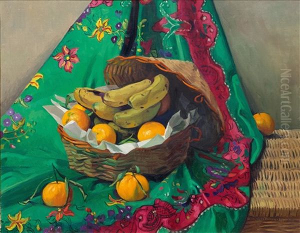 Corbeille De Mandarines Et Bananes Oil Painting by Felix Vallotton