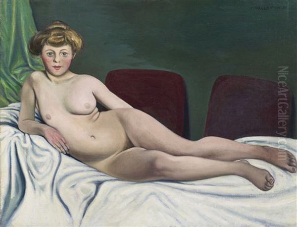 Femme Couchee Oil Painting by Felix Vallotton