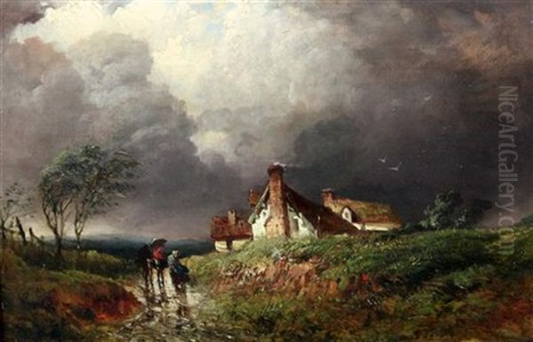 A Wet Day On The Aldridge Road Oil Painting by Henry Valter