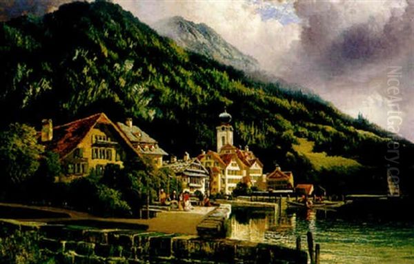 Der Rigi Vom Hotelgarten In Weggis Aus by Henry Valter