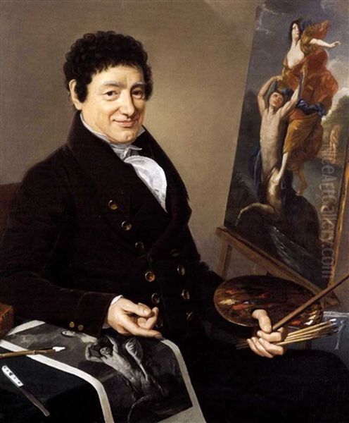 Ritratto Del Pittore Dominique Morlot Oil Painting by Henri Valton