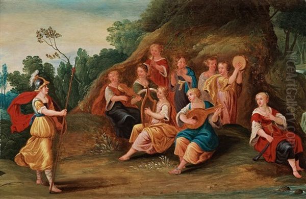 Pallas Athena Och Muserna Oil Painting by Hendrick van Balen