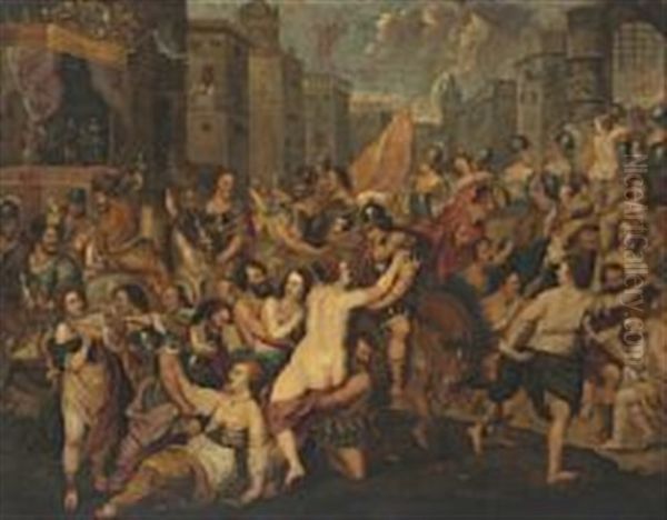 The Rape Of The Sabine Women Oil Painting by Hendrick van Balen