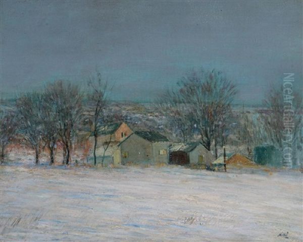 An Untitled Snowy Landscape by George van Millett