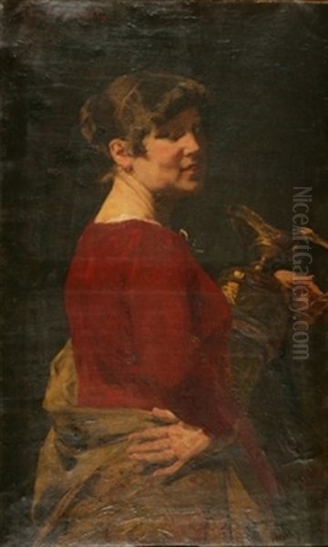 Jeune Fille Flamande Oil Painting by Gustave Vanaise