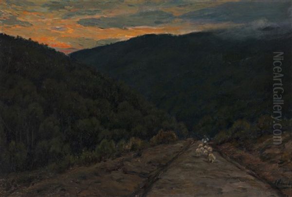 Paisaje Crespuscular Oil Painting by Joaquim Vancells y Vieta