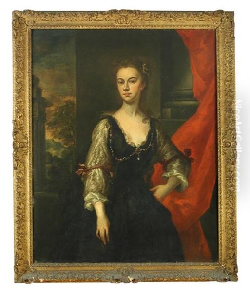 Portrait, Said To Be Elizabeth, Countess Of Pembroke, Circa 1740 Oil Painting by John Vanderbank the Younger