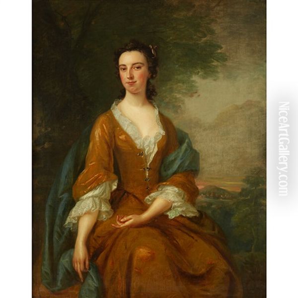 Portrait Of The Ninth Duchess Of Norfolk Oil Painting by John Vanderbank the Younger