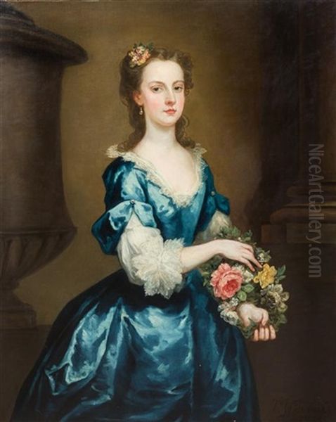 Portrait Of A Lady, 1735 Oil Painting by John Vanderbank the Younger