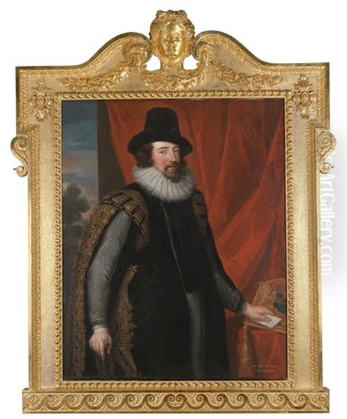 Posthumes Bildnis Sir Francis Bacon (1561-1626) Oil Painting by John Vanderbank the Younger