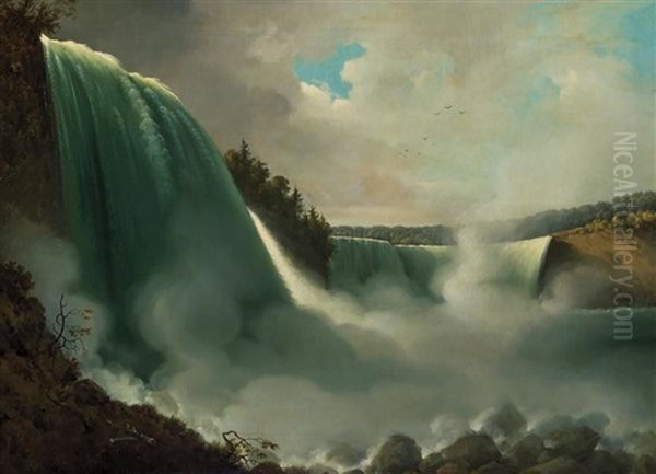 Niagara Falls From American Side Oil Painting by John Vanderlyn