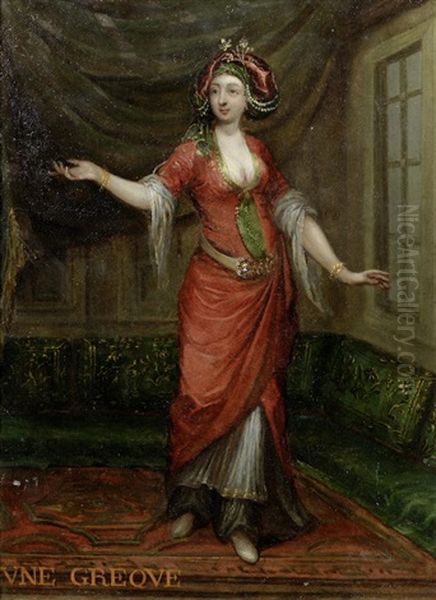 Une Grecque Dancing In A Harem Oil Painting by Jean-Baptiste Vanmour