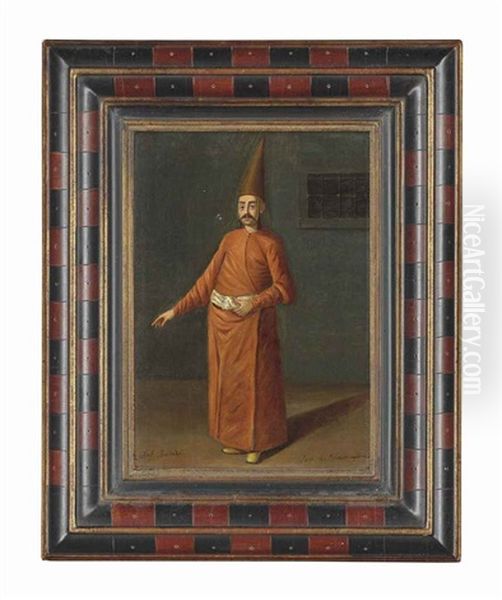 An Ottoman Hatchet-bearer (baltahdjy) Oil Painting by Jean-Baptiste Vanmour