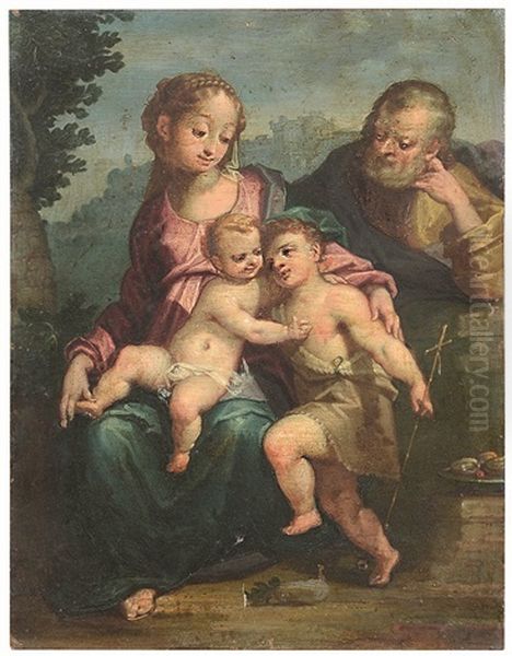 Sacra Famiglia Con San Giovaninno Oil Painting by Francesco Vanni