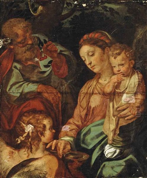 The Rest On The Flight Into Egypt (the Madonna Della Pappa) Oil Painting by Francesco Vanni