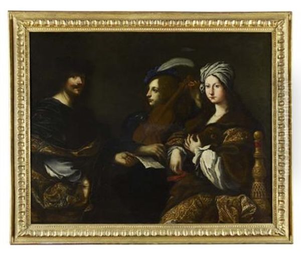 Portrait Of The Artist With A Lady Oil Painting by Giovanni Battista Vanni