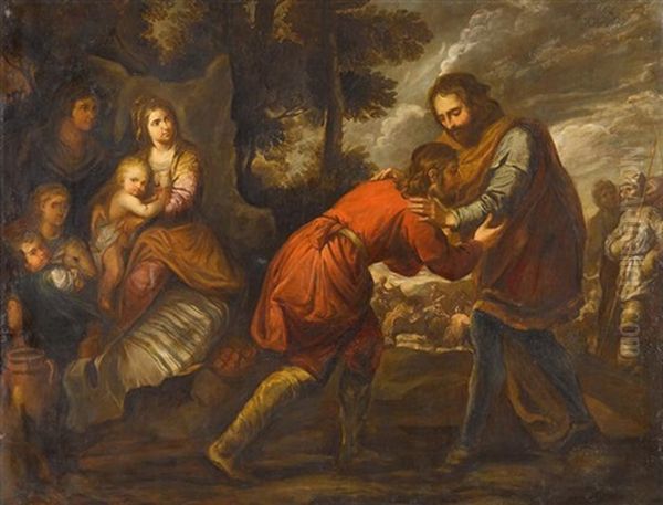 Christ Healing The Blind Oil Painting by Ottavio Vannini