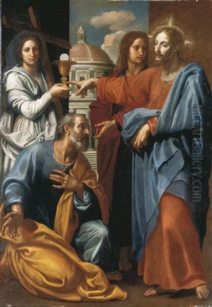 La Comunione Di San Pietro Oil Painting by Ottavio Vannini