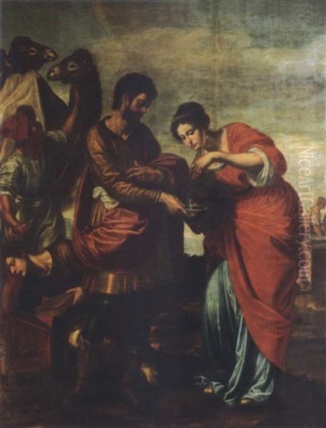 Rebecca And Eliezer At The Well Oil Painting by Ottavio Vannini