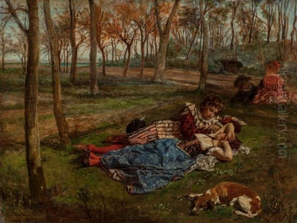 Love In Idleness Oil Painting by Scipione Vannutelli