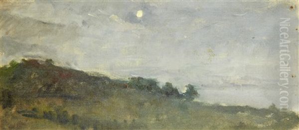 Moonrise Oil Painting by Scipione Vannutelli