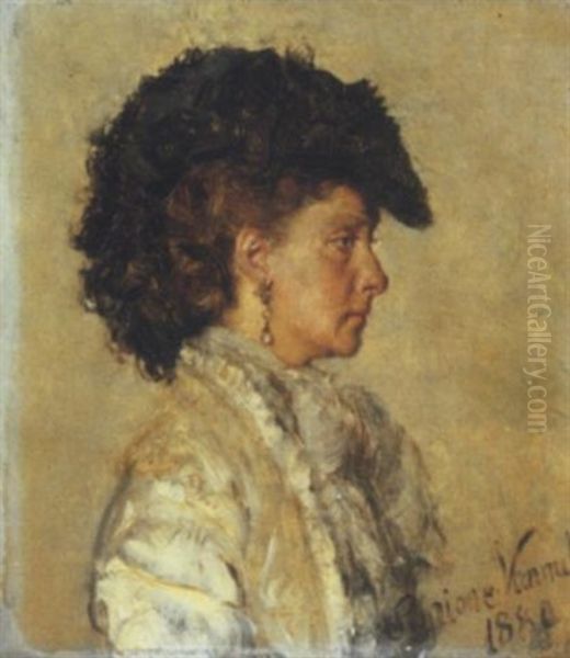 Signora Elegante, 1880 Oil Painting by Scipione Vannutelli