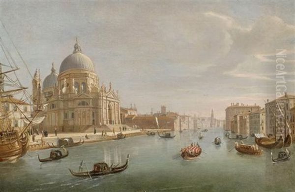 Venedig Mit Blick Auf Den Canal Grande Und Santa Maria Della Salute Oil Painting by Luigi Vanvitelli