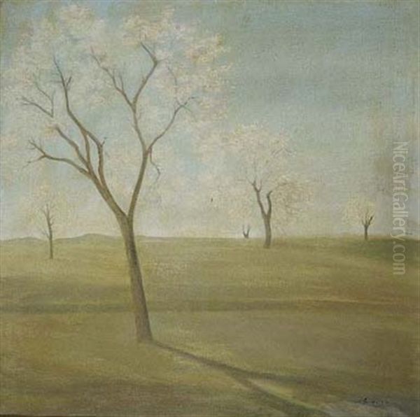 Paisaje Con Castanos En Flor Oil Painting by Emilio Varela Isabel