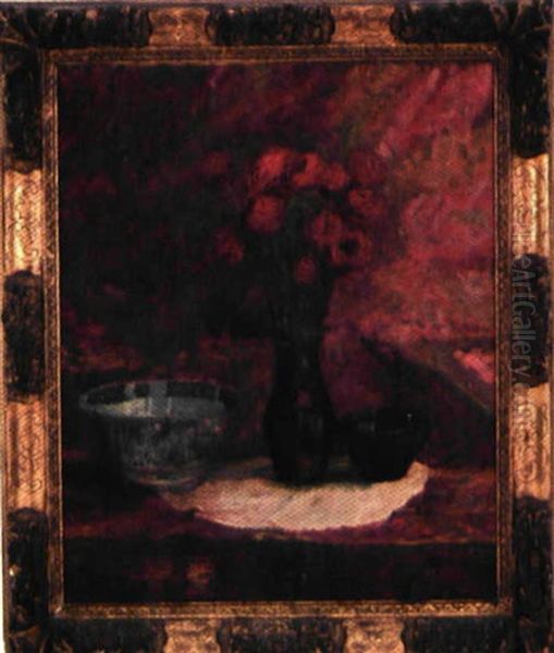 Bouquet De Renoncules Rouges Oil Painting by Henri Varenne