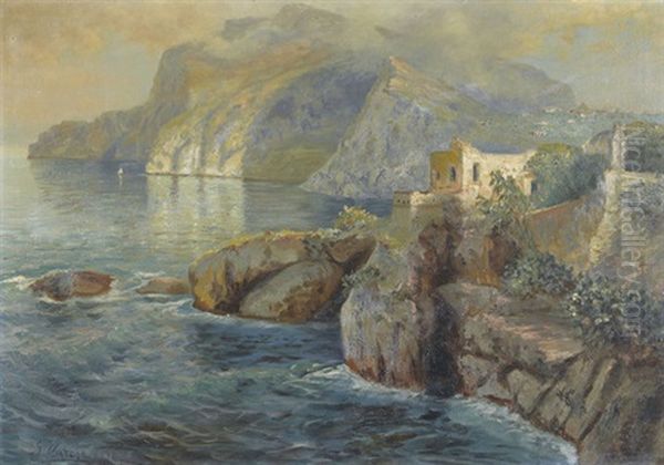 Die Villa Jovis Auf Capri Oil Painting by Gerolamo Varese