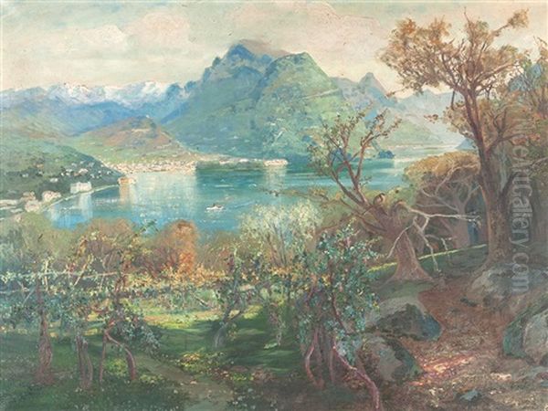 Lake Geneva Oil Painting by Giacomo Varese