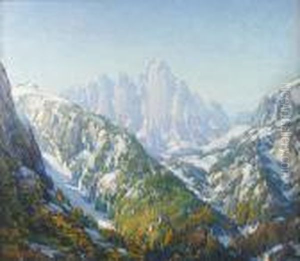 A View Of Mount Whitney Oil Painting by Henry Joseph Breuer