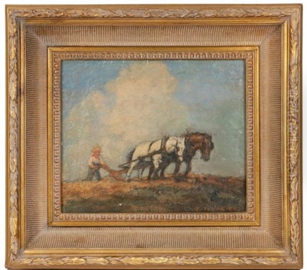 The Plowman Oil Painting by George Edmund Varian