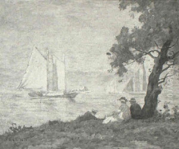 Watching The Sailboats Oil Painting by George Edmund Varian