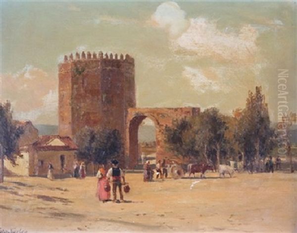 Open The City Gates - Cordova, Spain Oil Painting by John Varley the Elder