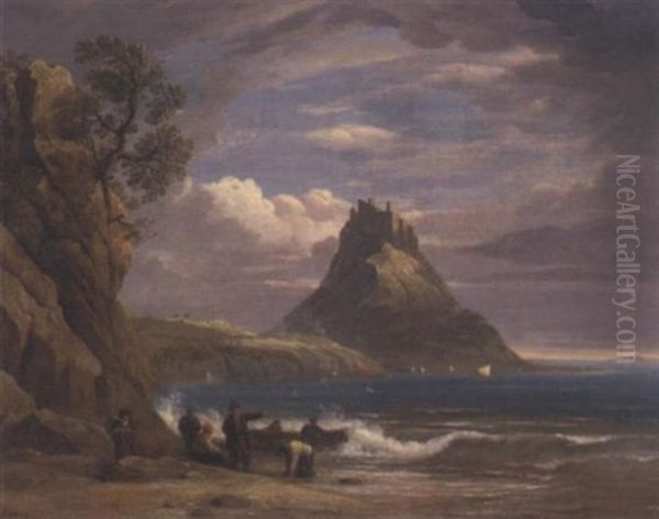 St. Michael's Mount, Cornwall Oil Painting by John Varley the Elder