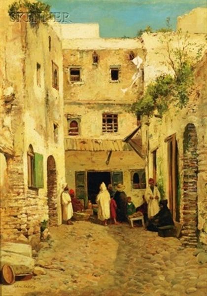 A Street In... Morocco Oil Painting by John Varley the Younger