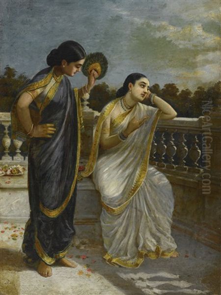 Untitled (damayanti) Oil Painting by Raja Ravi Varma