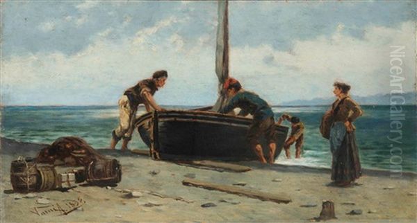 Pescatori Oil Painting by Antonio Varni