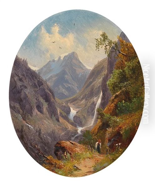 Anlaufthal - Am Heimweg Oil Painting by Giovanni (Johann) Varone