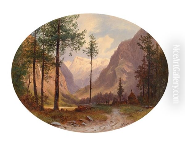 Anlaufthal Oil Painting by Giovanni (Johann) Varone