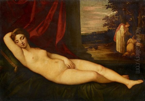 Recumbent Venus Oil Painting by Alessandro Varotari