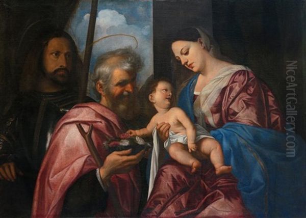 La Sainte-famille Et Saint Georges Oil Painting by Alessandro Varotari