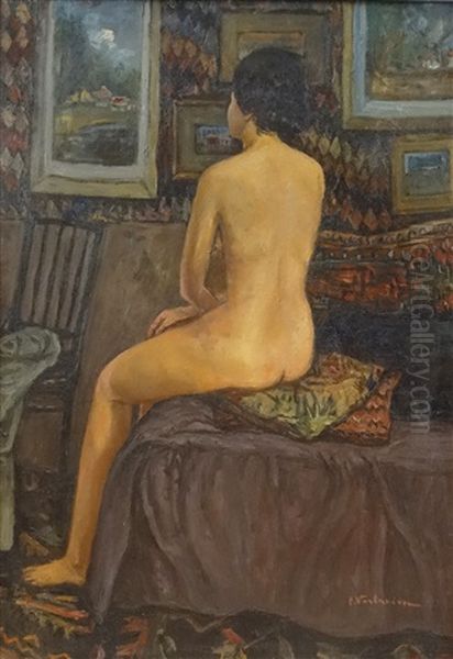 Nude Seen From The Back Oil Painting by Partog Vartanian