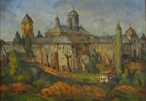 The Bell Tower Of Cernica Oil Painting by Partog Vartanian